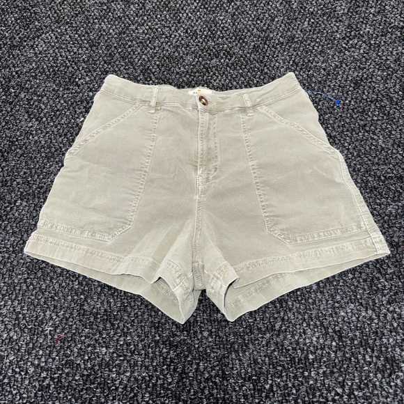 Marine Layer Pants - Marine Layer Utility Shorts Womens Size 6 Green Canvas Workwear Patch Pocket